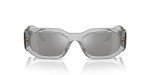 Versace Men's Transparent Grey Sunglasses with Silver Lenses
