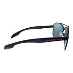 Prada Linea Rossa Black Metal Sunglasses with Red Lens
