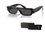 Dolce & Gabbana DG4458 Black Rectangular Sunglasses + Eyewear Kit