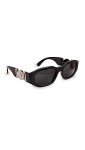 Versace Black Geometric Sunglasses with Grey Lenses