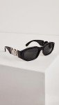 Versace Black Geometric Sunglasses with Grey Lenses