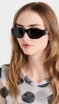 Versace Black Geometric Sunglasses with Grey Lenses