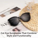 Oversized Polarized Cateye Sunglasses for All