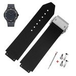 KAMIU Black Stripe Rubber Watch Strap for Hublot