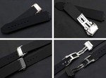 KAMIU Black Stripe Rubber Watch Strap for Hublot