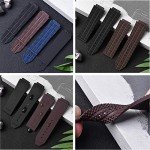 KAMIU 25mm Black Rubber Watch Strap for Hublot