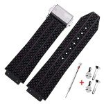 KAMIU 25mm Black Particle Rubber Watch Strap