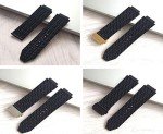 KAMIU 25mm Black Rubber Watch Strap for Hublot