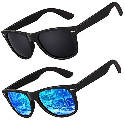 LINVO Polarized 80's Retro Square Sunglasses for Men
