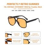 Retro 70s Large Square Aviator Sunglasses