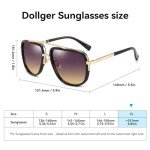 Dollger Oversized Square Aviator Sunglasses for Men