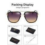 Dollger Oversized Square Aviator Sunglasses for Men