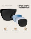 WearMe Pro Men's Black Square Sunglasses
