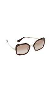 Prada Havana Square Sunglasses with Gradient Lenses