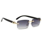 Vintage Rimless Gold Frame Y2K Sunglasses for Everyone