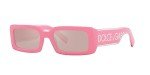Dolce & Gabbana Pink Narrow Rectangle Sunglasses
