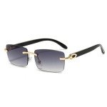 Vintage Rimless Gold Frame Y2K Sunglasses for Everyone