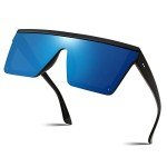FEISEDY Oversized Flat Top Square Sunglasses