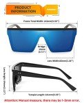 FEISEDY Oversized Flat Top Square Sunglasses