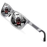 Men's 61mm Polarized UV400 Silver Mirror Sunglasses