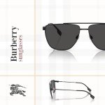 Burberry 61MM Black Aviator Sunglasses + Eyewear Kit