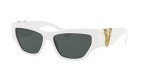 Versace Women's White Frame Sunglasses with Grey Lenses
