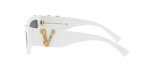 Versace Women's White Frame Sunglasses with Grey Lenses