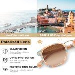 Retro Polarized Women's Sunglasses with Metal Bridge