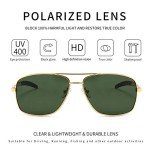 Men's Polarized Sunglasses - Gold Frame, Green Lens