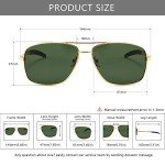 Men's Polarized Sunglasses - Gold Frame, Green Lens