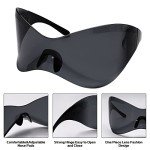 GUVIVI Oversized Futuristic Wraparound Sunglasses