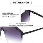 FEISEDY Oversized Rimless Sunglasses for All
