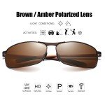 ZHILE Rectangular Polarized Sunglasses UV400 63mm