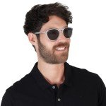 Persol PO3286S Round Sunglasses in Transparent Grey