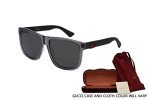 Gucci Grey/Black Polarized Square Sunglasses for Men