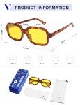VANLINKER Retro Square Polarized Sunglasses - Yellow