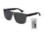 Gucci Grey/Black Polarized Square Sunglasses for Men