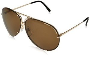 Porsche Design P8478 Gold Sunglasses, 69mm