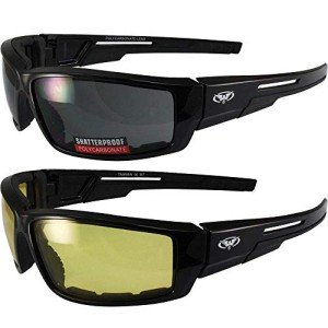 Sly Padded Motorcycle Sunglasses - Gloss Black Frames