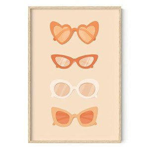 Peach Aesthetic Wall Art - Designer Sunglasses Decor