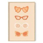 Peach Aesthetic Wall Art - Designer Sunglasses Decor