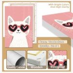 Fun Cat Poster with Heart-Shaped Sunglasses Art