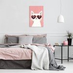 Fun Cat Poster with Heart-Shaped Sunglasses Art