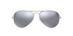 Ray-Ban Matte Silver Polarized Aviator Sunglasses