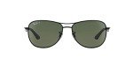 Ray-Ban Men's Matte Black Aviator Sunglasses, Polarized