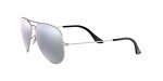 Ray-Ban Matte Silver Polarized Aviator Sunglasses