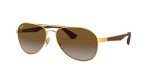 Ray-Ban RB3549 Gold Polarized Aviator Sunglasses