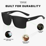 Matte Black TR90 Polarized Designer Sunglasses