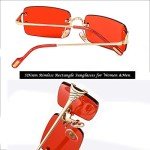 Retro Rimless Rectangle Tinted Sunglasses for All