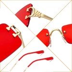 Retro Rimless Rectangle Tinted Sunglasses for All